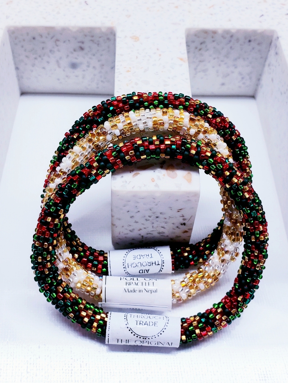 CHRISTMAS -Original Roll-On Christmas Bracelets, Set of 3 bracelets, 7" round,#9